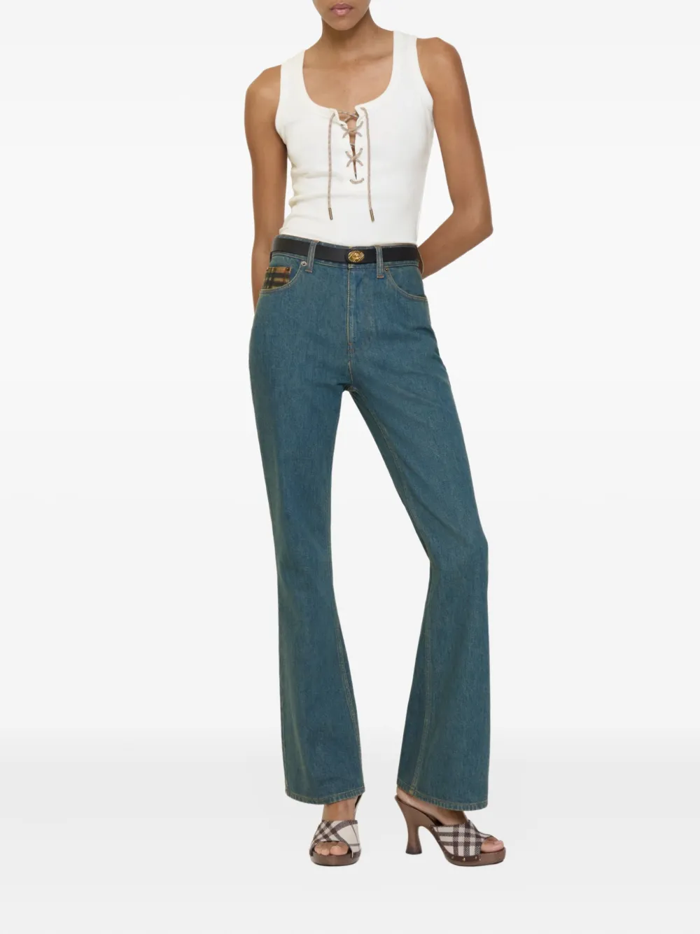 Burberry Jeans met vijf zakken en patch - Blauw