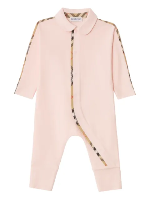 Burberry Kids set de tres mamelucos con ribete a cuadros