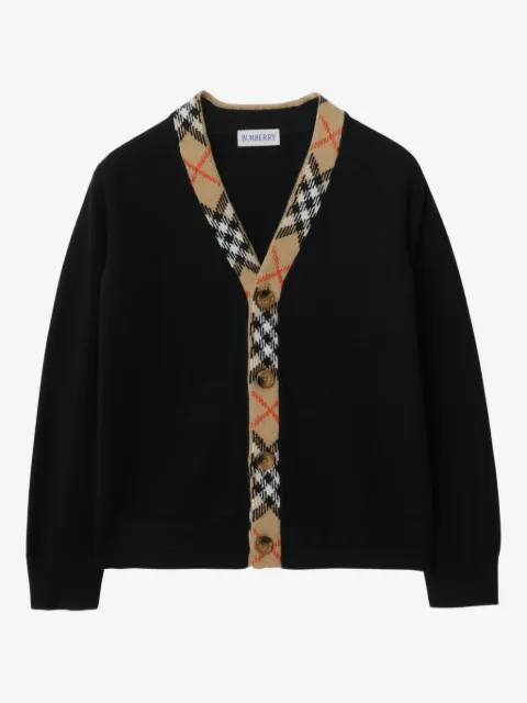 Burberry Kids cardigan en laine à carreaux