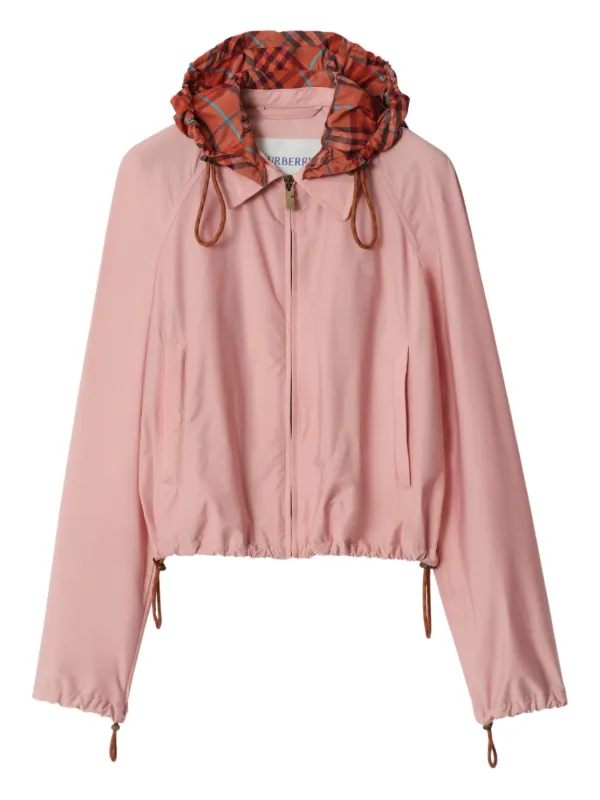 Burberry ピンク フード付きジャケット Burberry Newcott クロップド フーデッドジャケット | ピンク