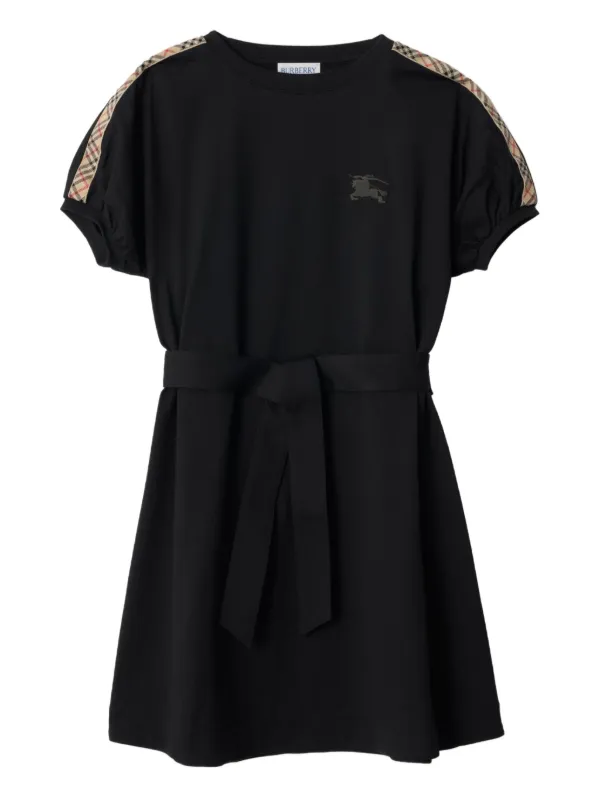 Burberry Childrens Check Trim Cotton T-shirt Dress , Size: 10Y