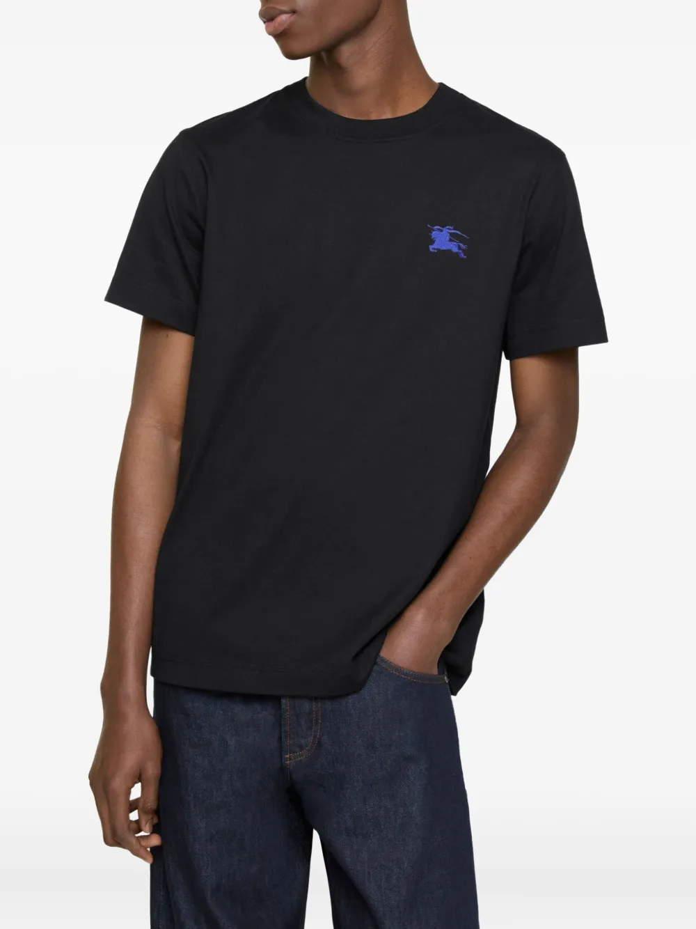 Burberry equestrian-knight cotton T-shirt - Zwart