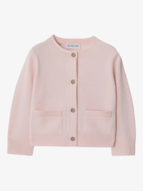 Burberry Kids checked-patches buttoned cardigan