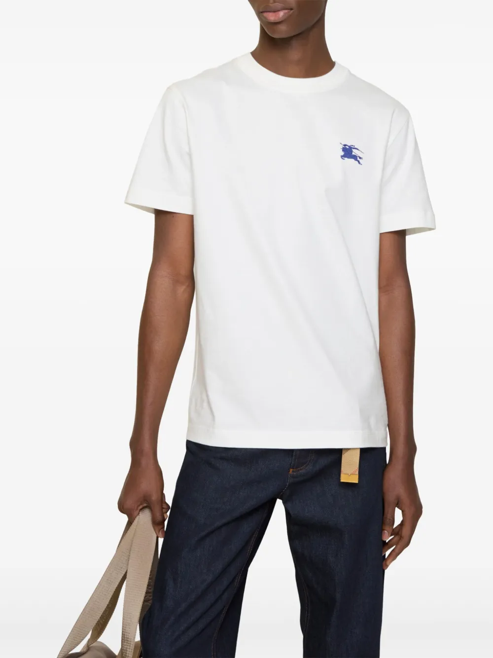 Burberry equestrian-knight cotton T-shirt - Wit