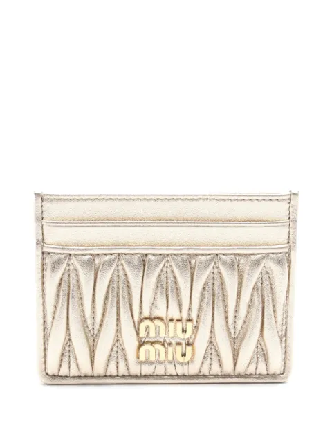 Miu Miu Pre-Owned 2010-2025 Metallic Leather Matelasse Case card holder