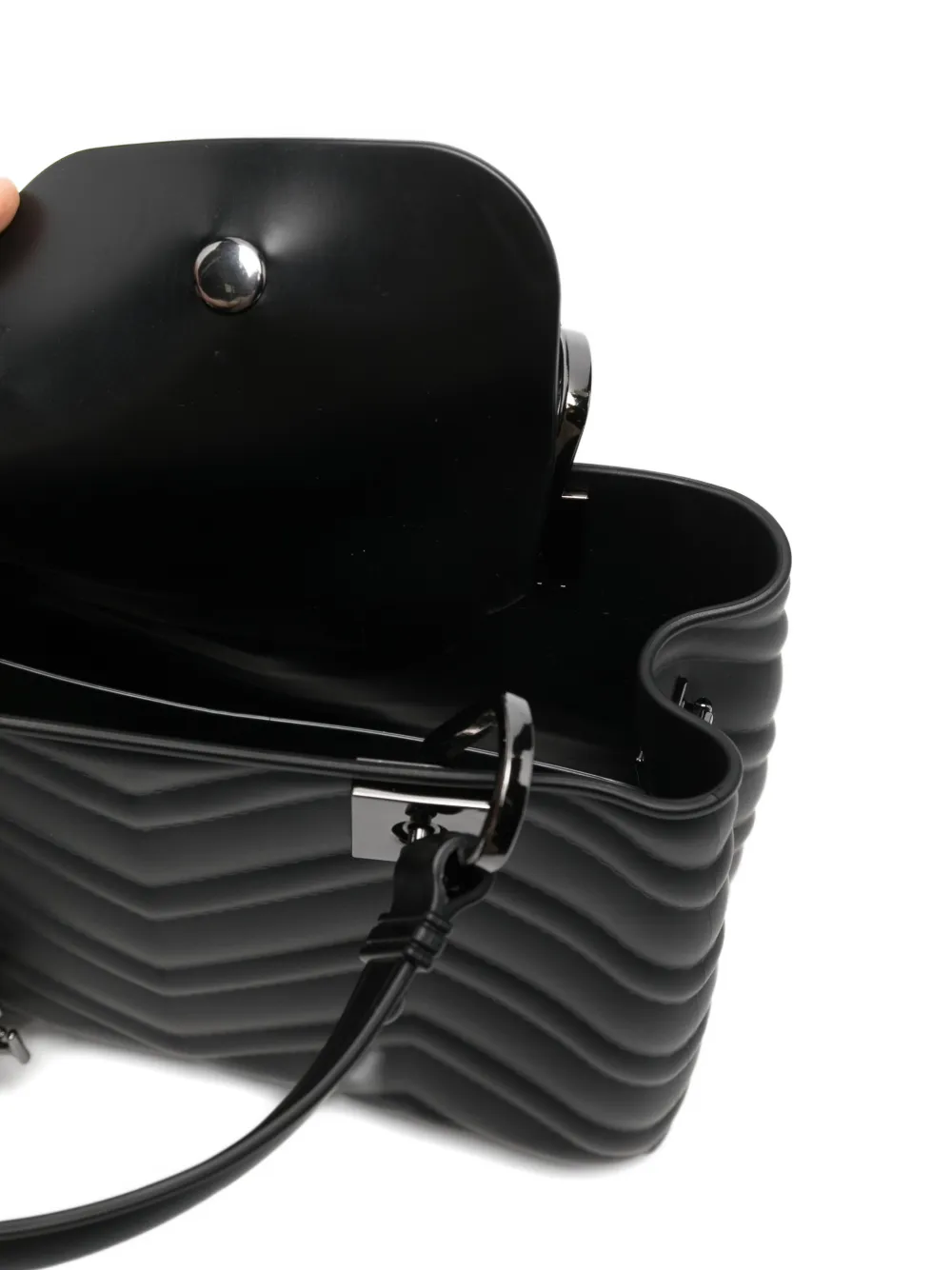 Marc Ellis Logo-charm Shoulder Bag In Black