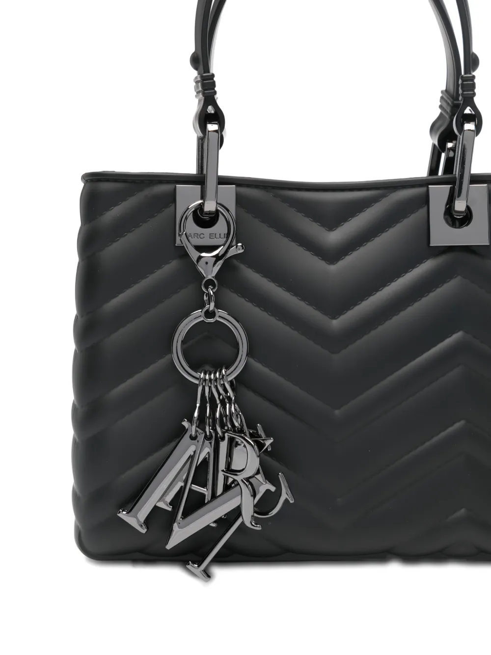 Marc Ellis Logo-charm Shoulder Bag In Black