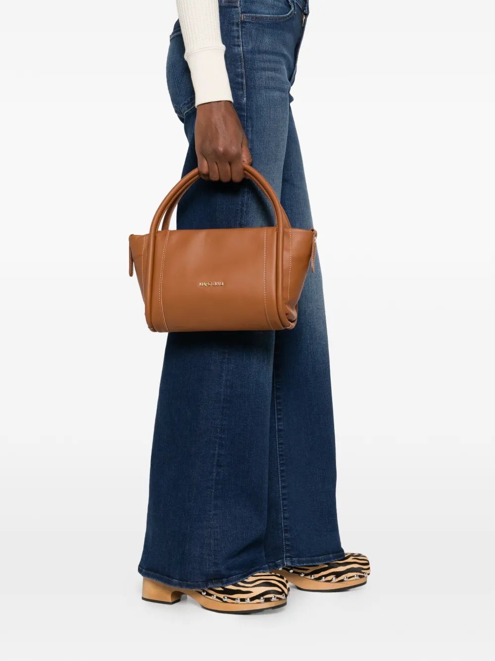 Marc Ellis Lola leather top-handles tote bag - Bruin