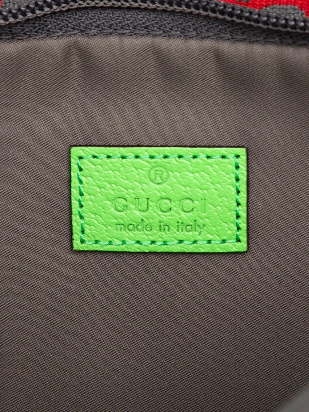 Pre-owned Gucci 2016-2025 Gg Nylon And Rubber Belt Bag In Red