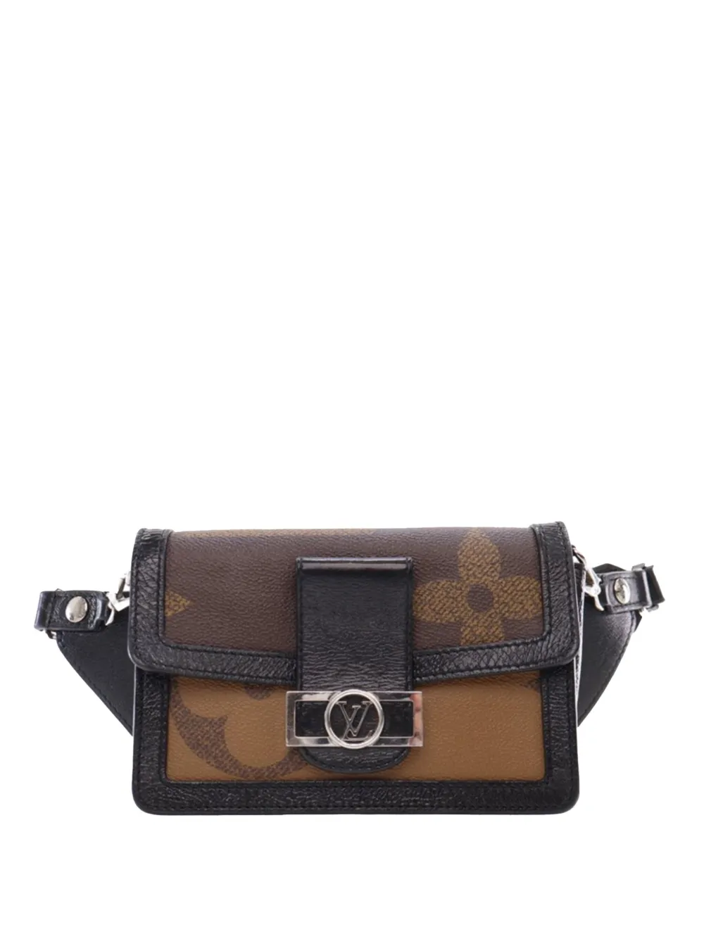 Pre-owned Louis Vuitton 2019 Monogram Giant Reverse Dauphine Belt Bag In Brown