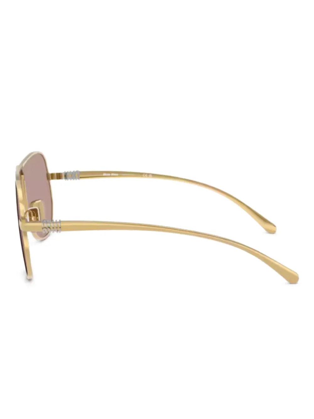 Miu Eyewear Zonnebril met geometrisch montuur Goud