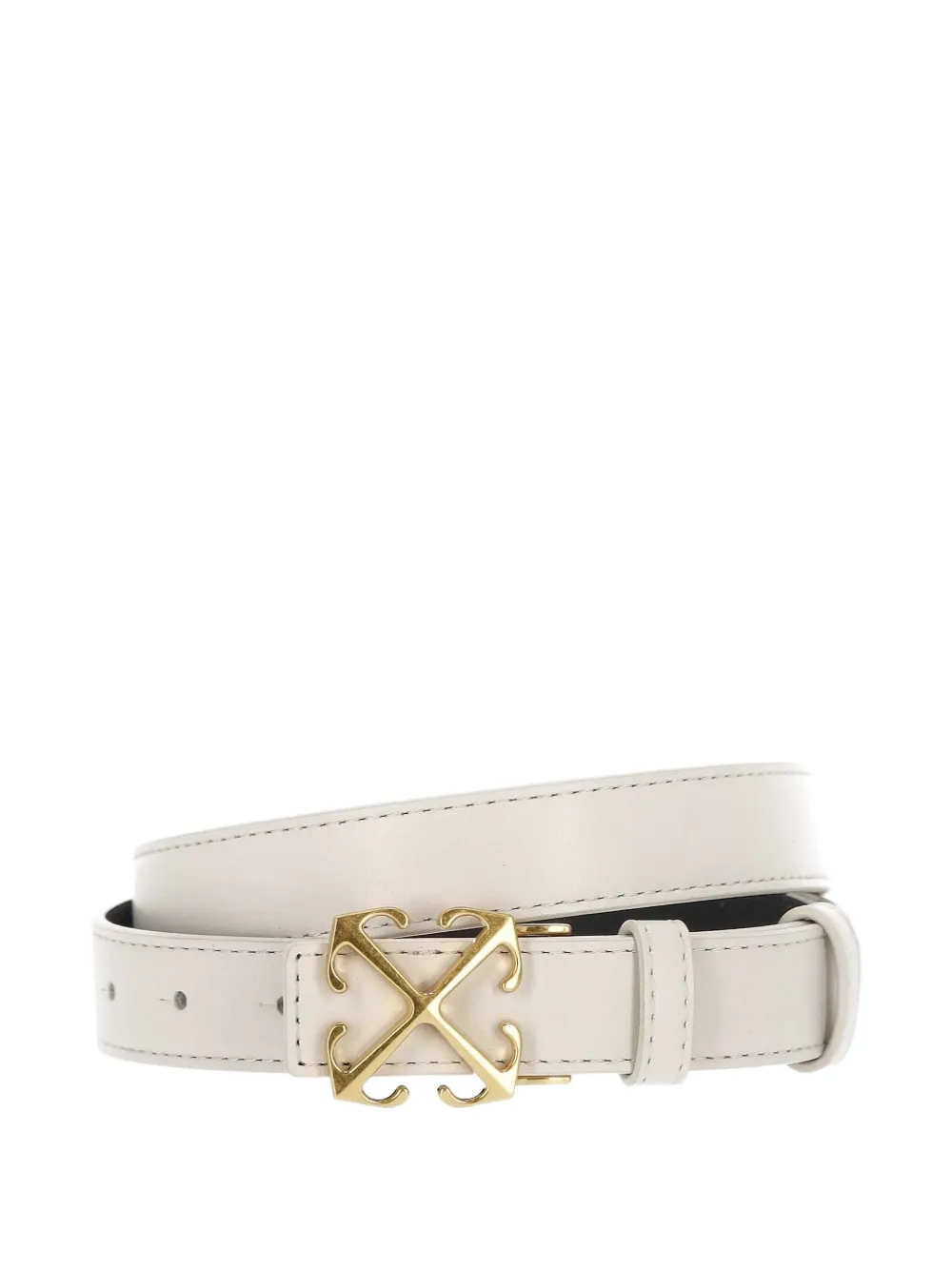 Off-white Signature Arrows Motif-buckle Leather Belt In Neutral