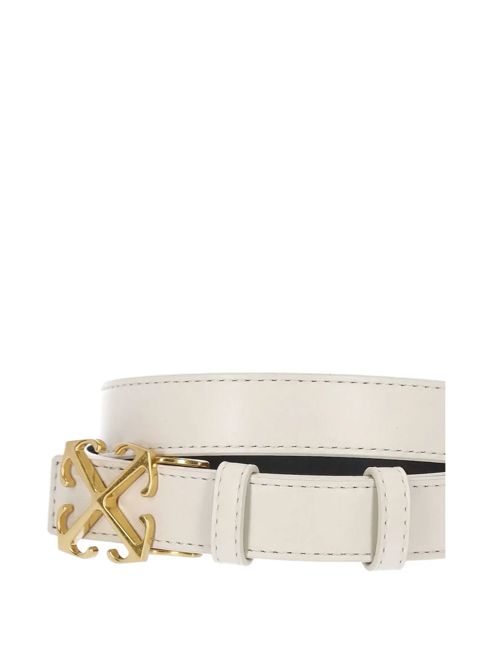 Off-white Signature Arrows Motif-buckle Leather Belt In Neutral