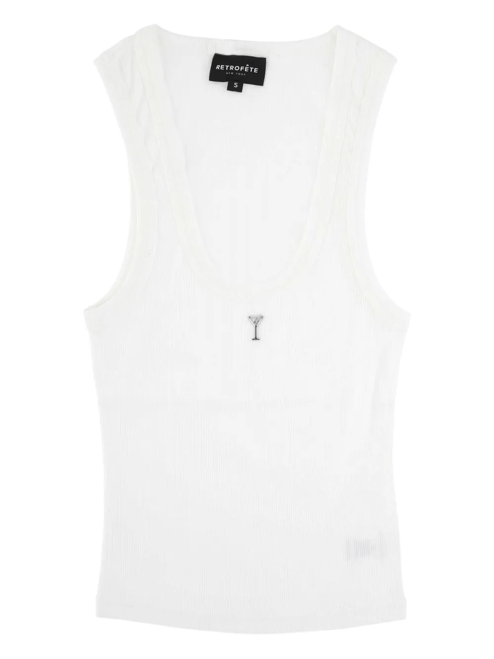 Retroféte Amani Ribbed Embellishment Tank In White