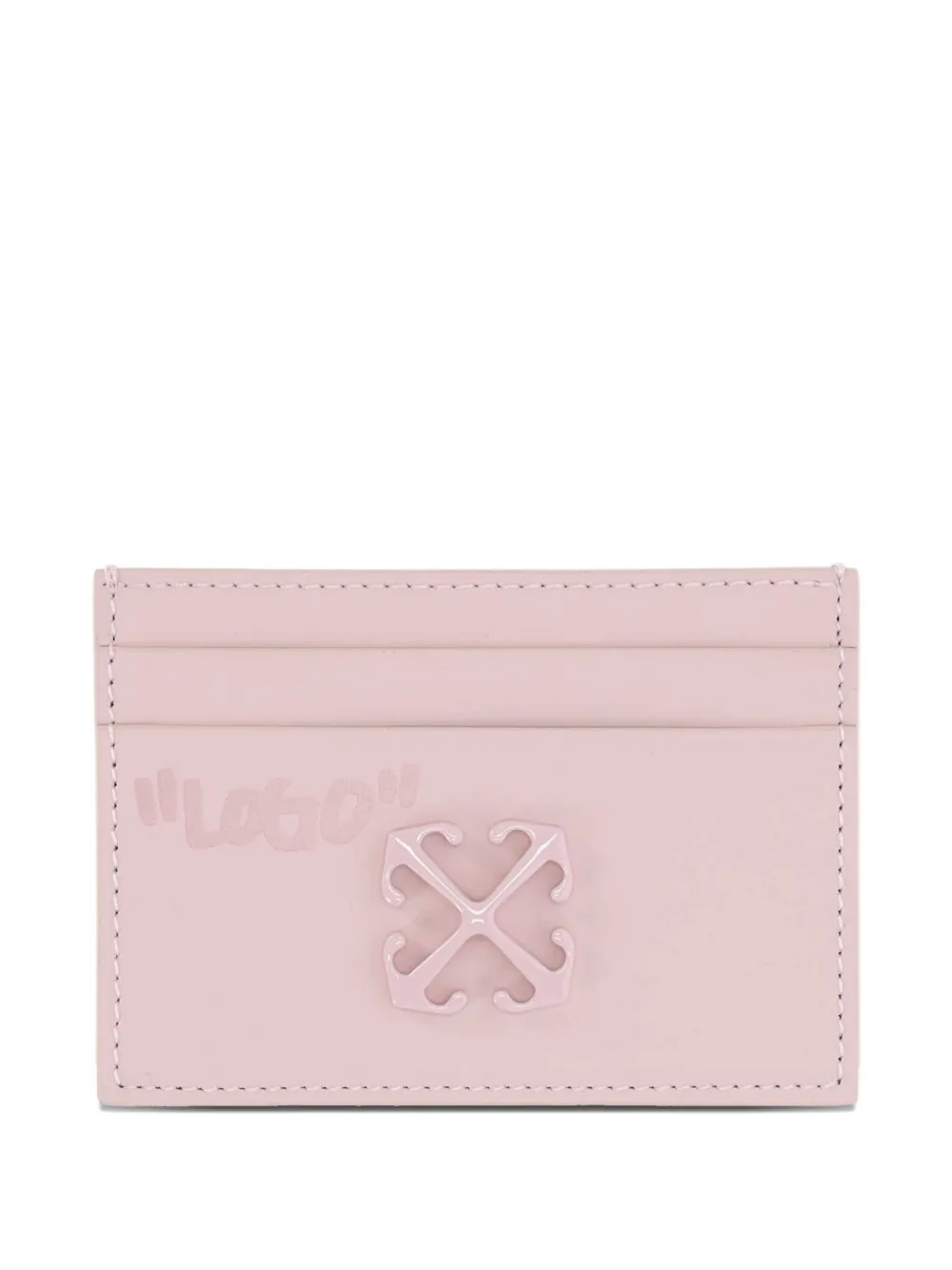 Off-white Logo-patch Cardholder In Pink
