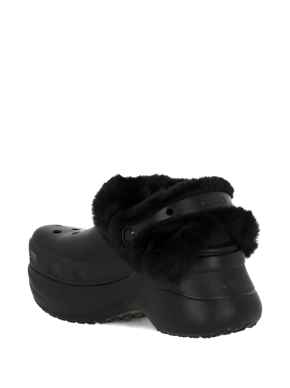 Crocs Bae Textured Lined Platform Slip-on In Black