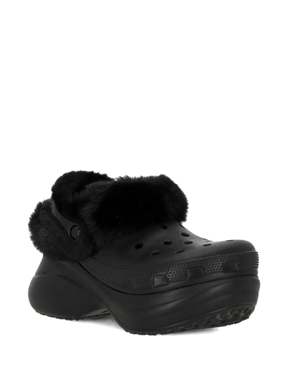 Crocs Bae Textured Lined Platform Slip-on In Black