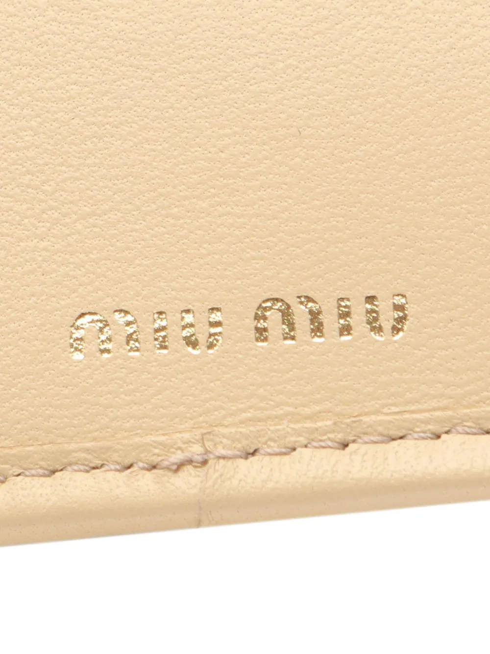 Pre-owned Miu Miu 2010-2025 Leather Matelasse Wallet Small Wallets In Brown