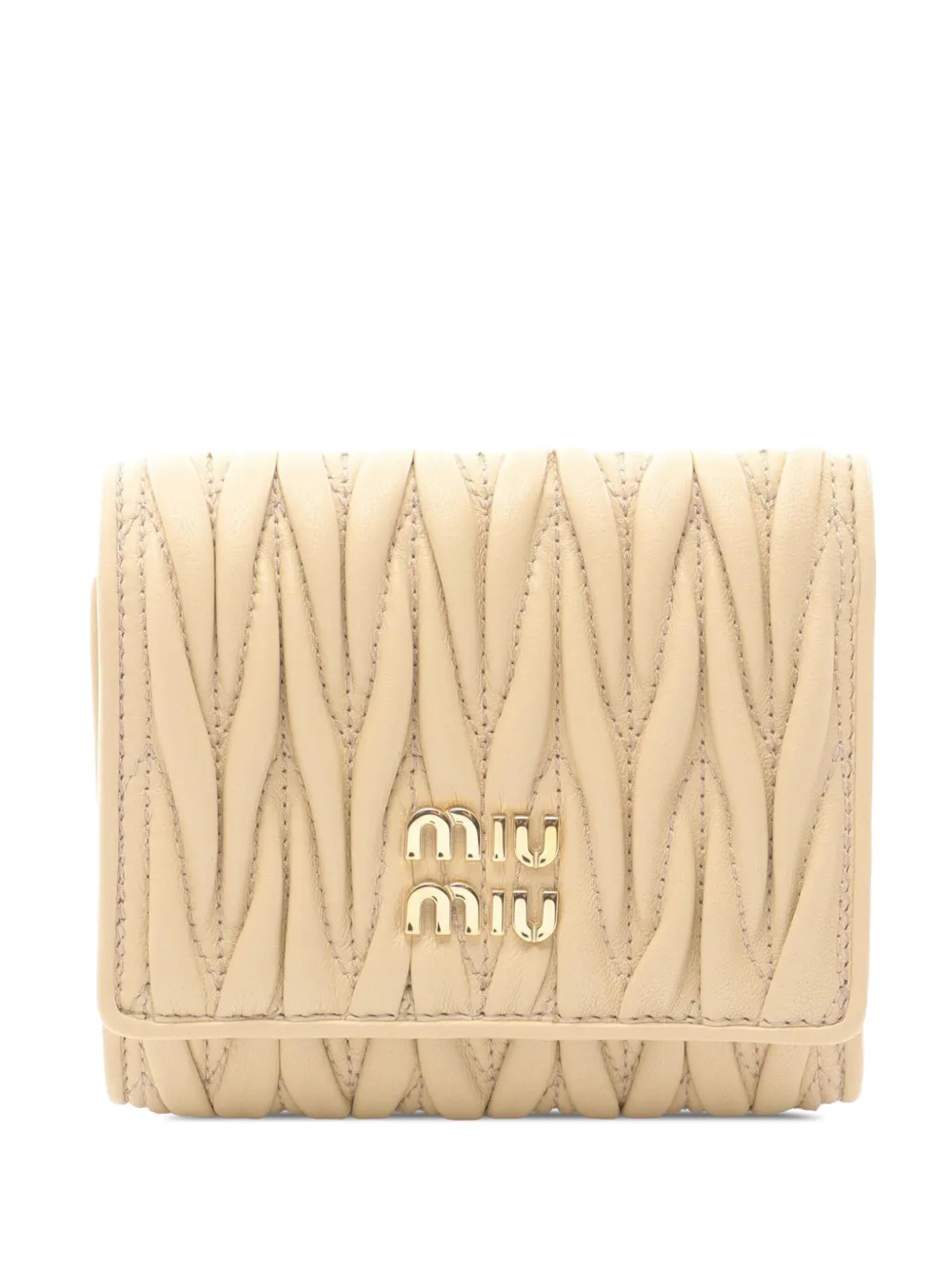 Miu Miu Pre-Owned cartera Leather Matelasse Wallet pequeña 2010-2025 | marrón | Image 1