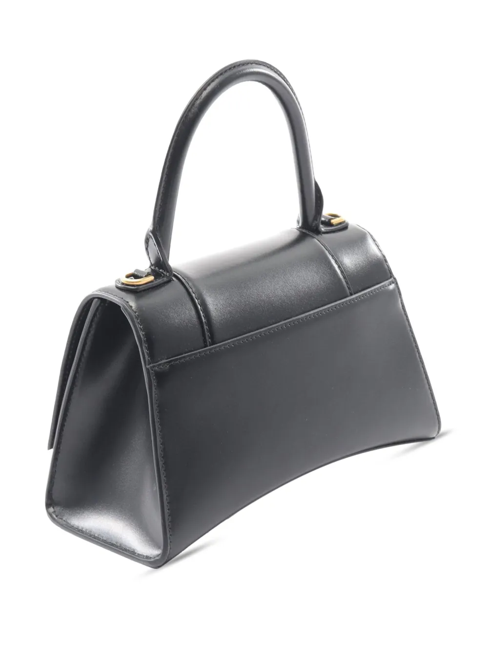 Pre-owned Balenciaga 2010-2025 Small Leather Hourglass Top Handle Bag Satchel In Black