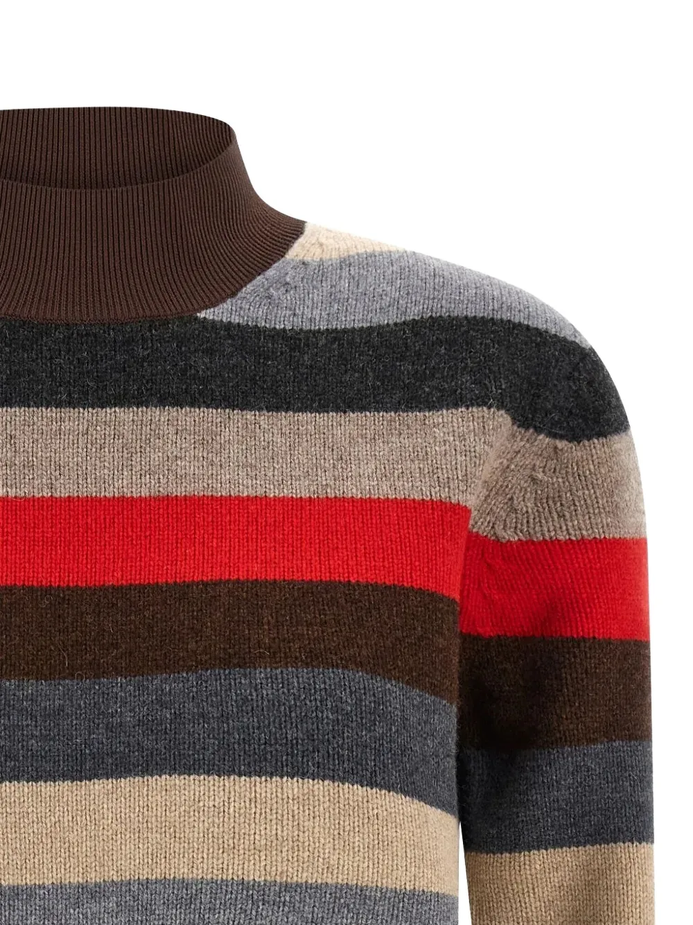 Tory Burch Striped High Neck Sweater In Multi