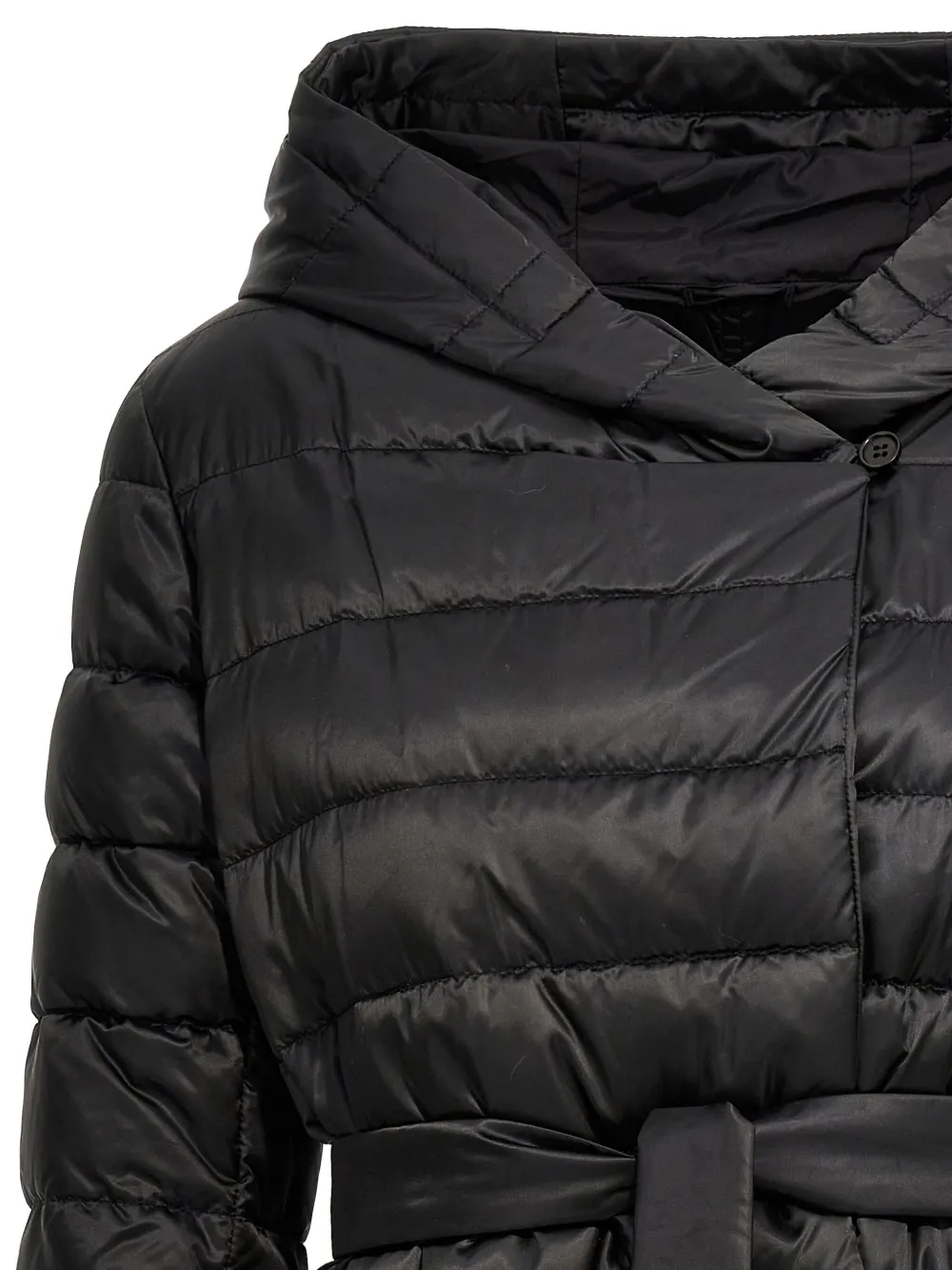 Max Mara Novef Reversible Quilted Coat In Black