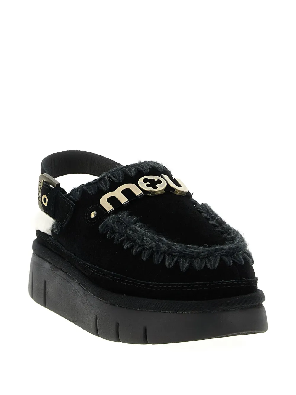 Mou Bounce round-toe boots Zwart