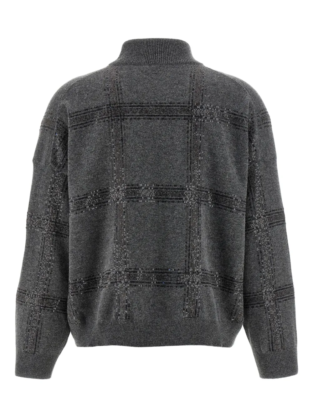 Brunello Cucinelli Trui met pailletten en lange mouwen Grijs