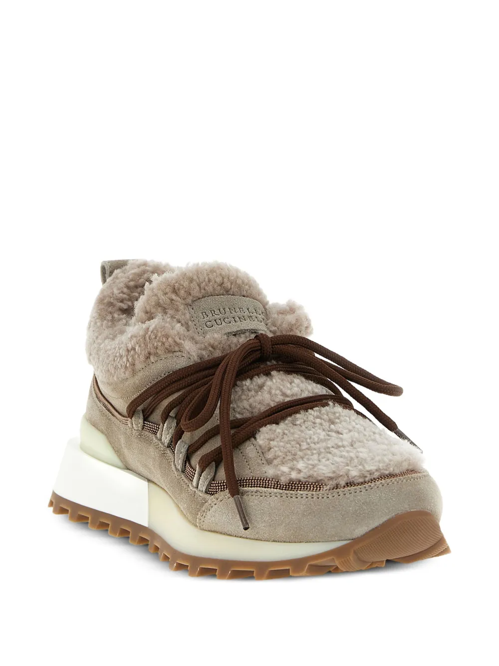 Brunello Cucinelli Chunky Sole Sneakers Pull Tab In Neutral