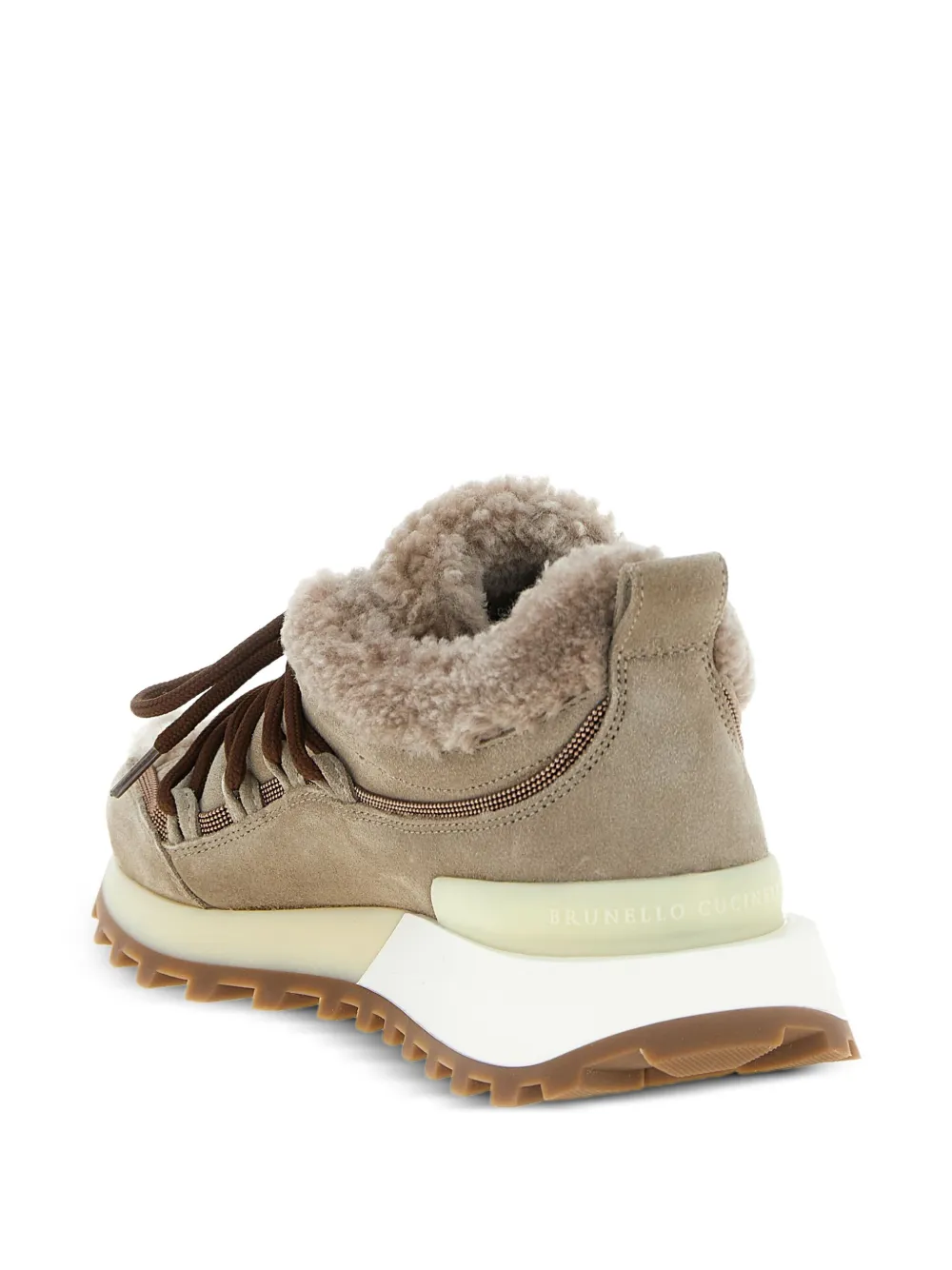 Brunello Cucinelli Chunky Sole Sneakers Pull Tab In Neutral
