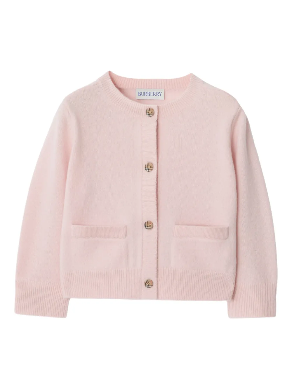 Burberry Kids Cardigan con applicazione - Rosa