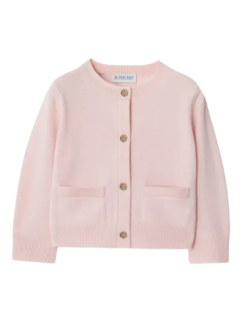 Burberry Kids cárdigan con parche de cuadros