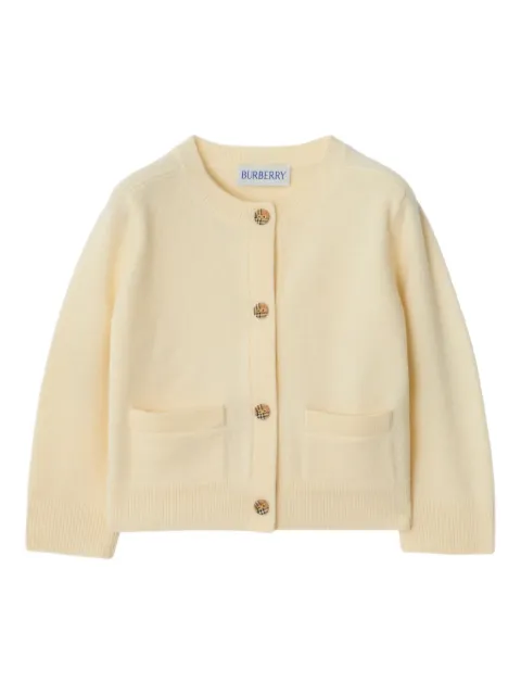 Burberry Kids checked-patch cardigan