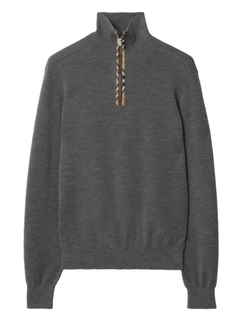 Burberry suéter con medio cierre y cuello de tortuga