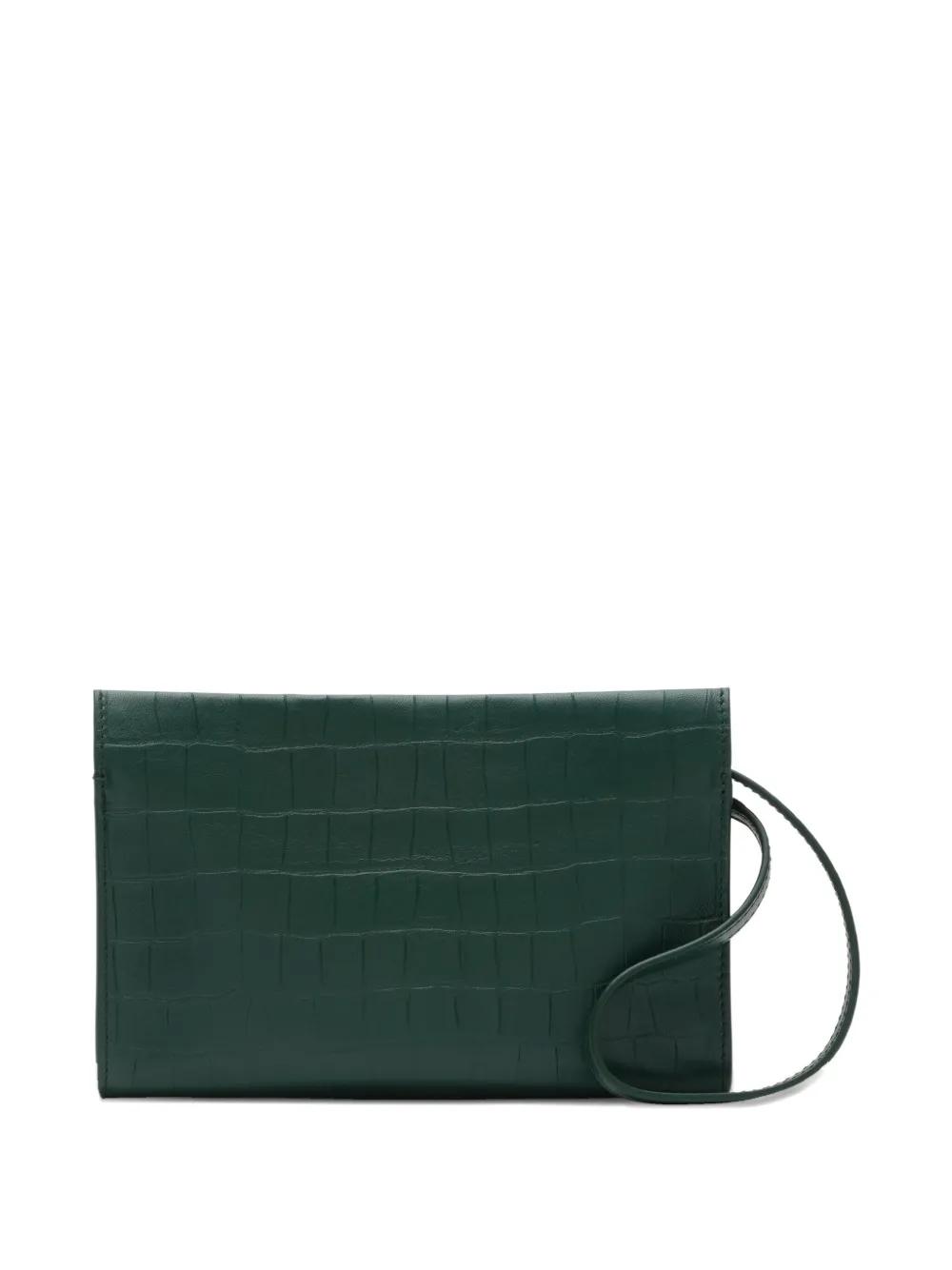 Burberry Cotswolds crocodile-effect leather clutch bag - Groen