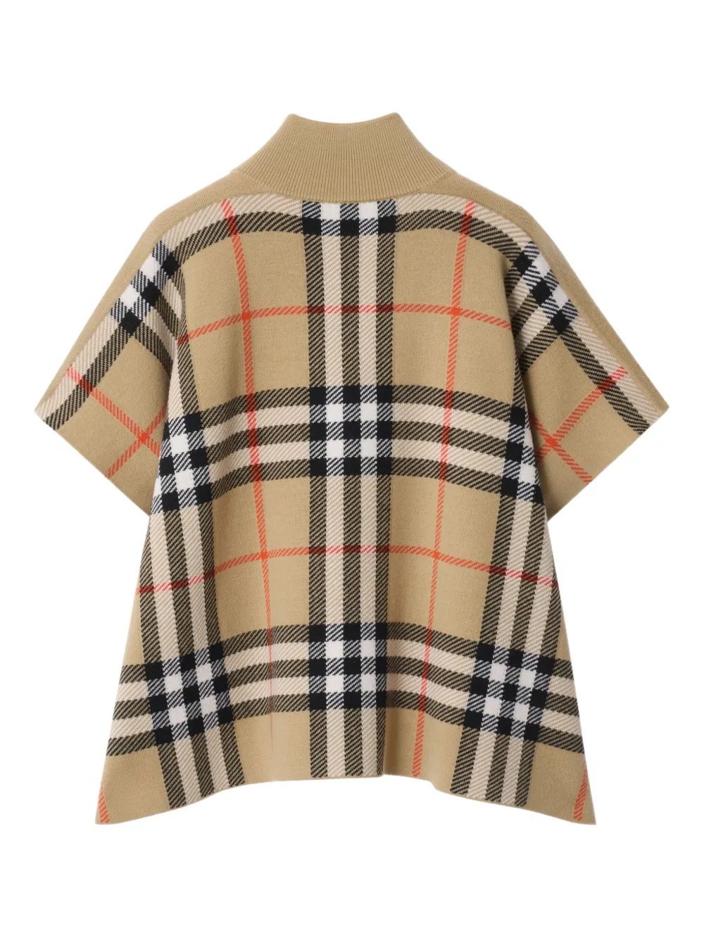 Burberry Reversible Check Wool Cape In Multi
