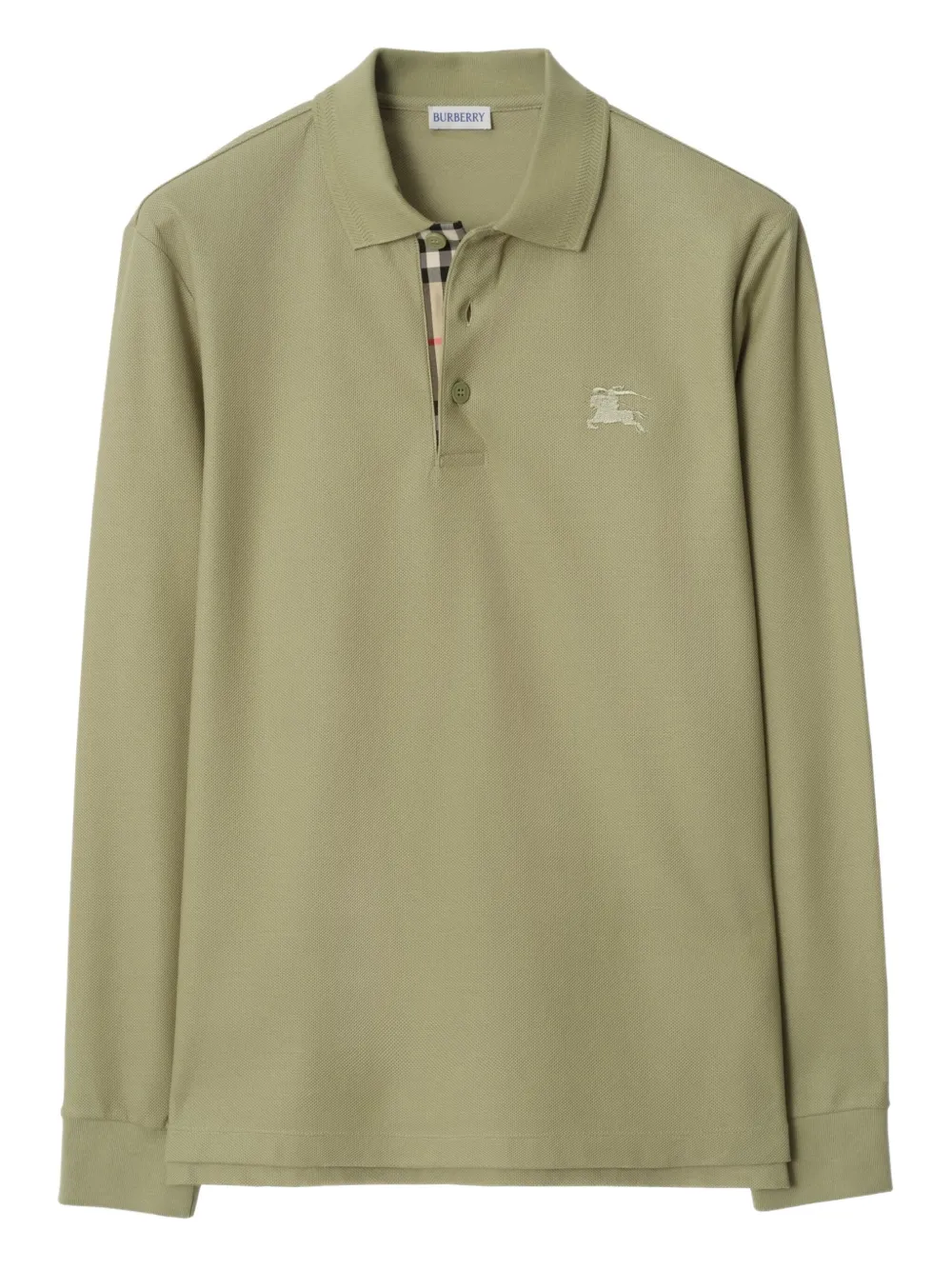 Burberry equestrian-knight long-sleeved polo shirt - グリーン