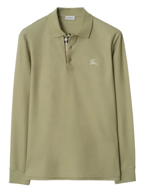 Burberry equestrian-knight long-sleeved polo shirt