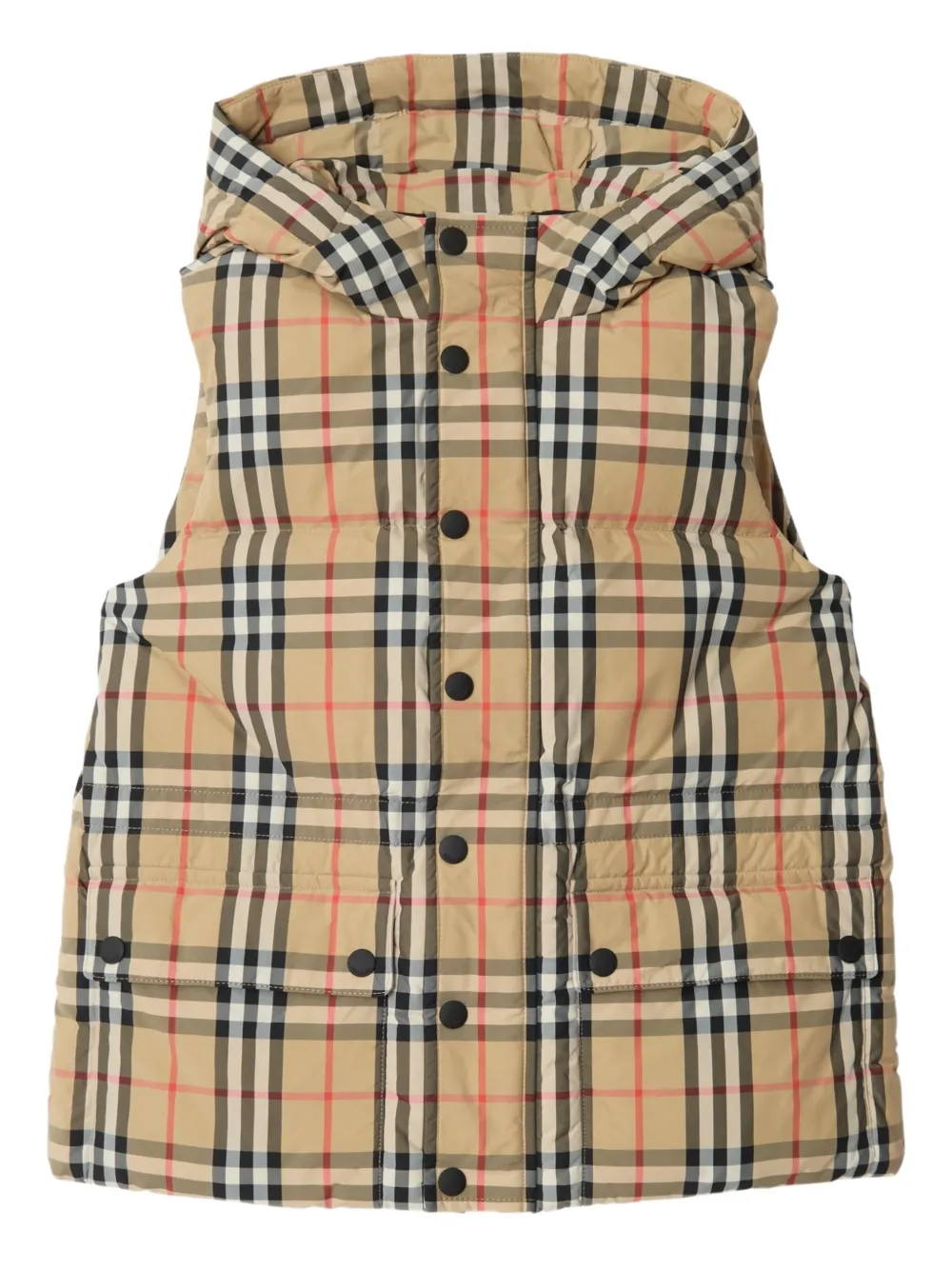 Burberry Kids Check-pattern hooded gilet - Nude
