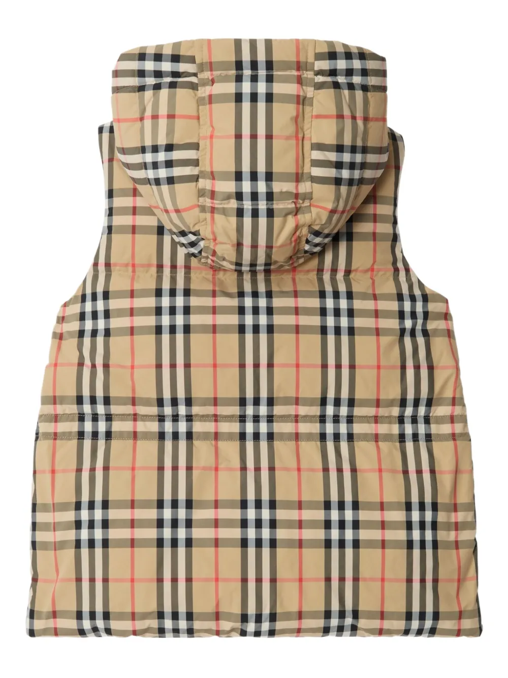 Burberry Check Nylon Puffer Gilet In Neutral