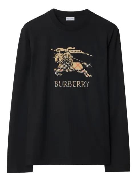 Burberry long-sleeved equestrian-knight design T-shirt