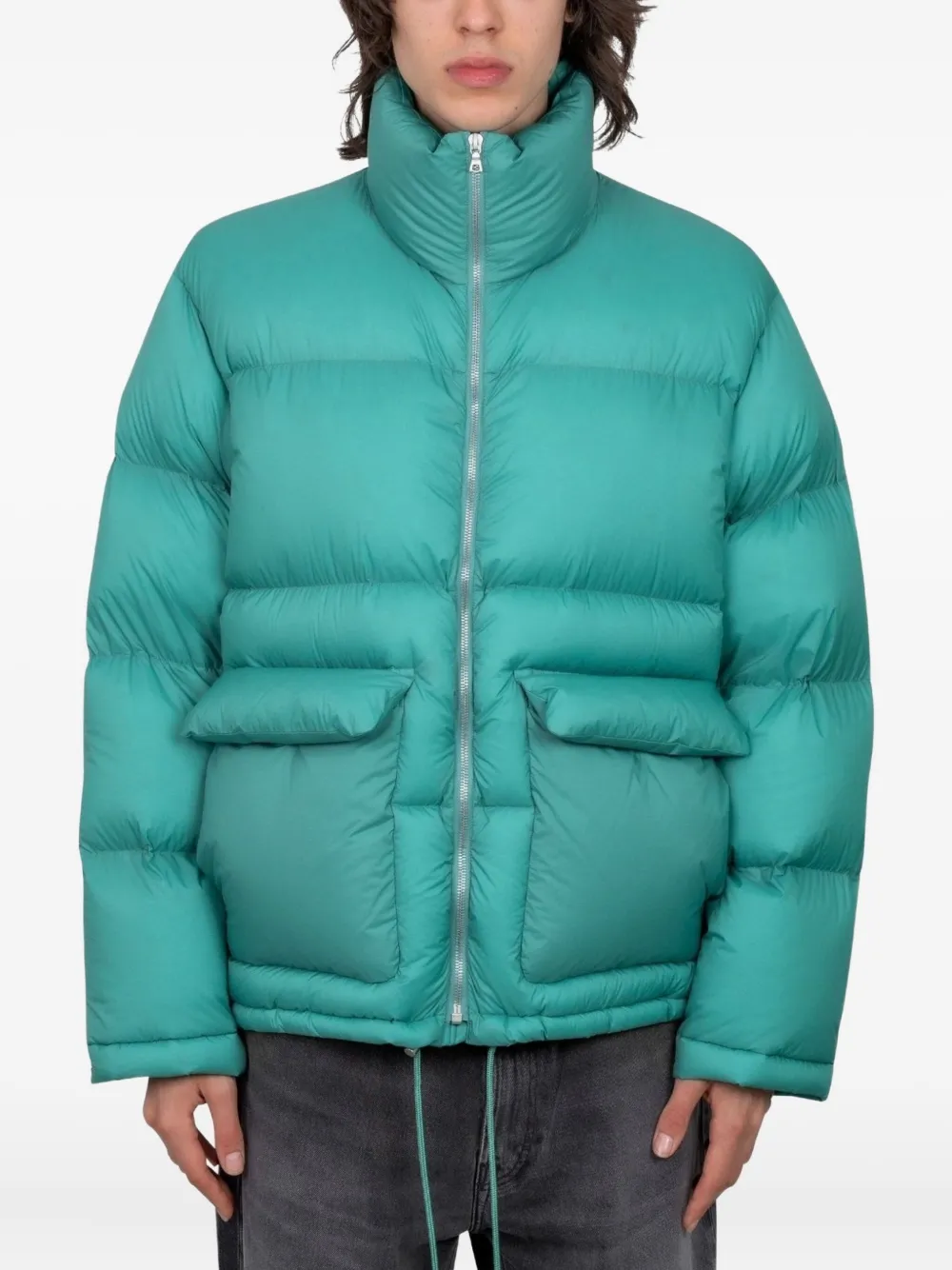 Auralee zip-fastening padded jacket - グリーン