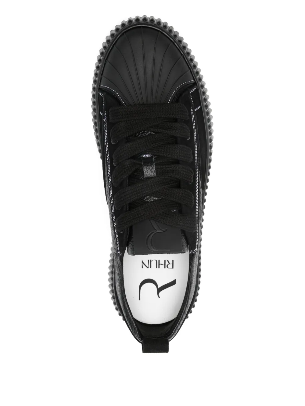 Rhun Textured Sole Trainers In Black