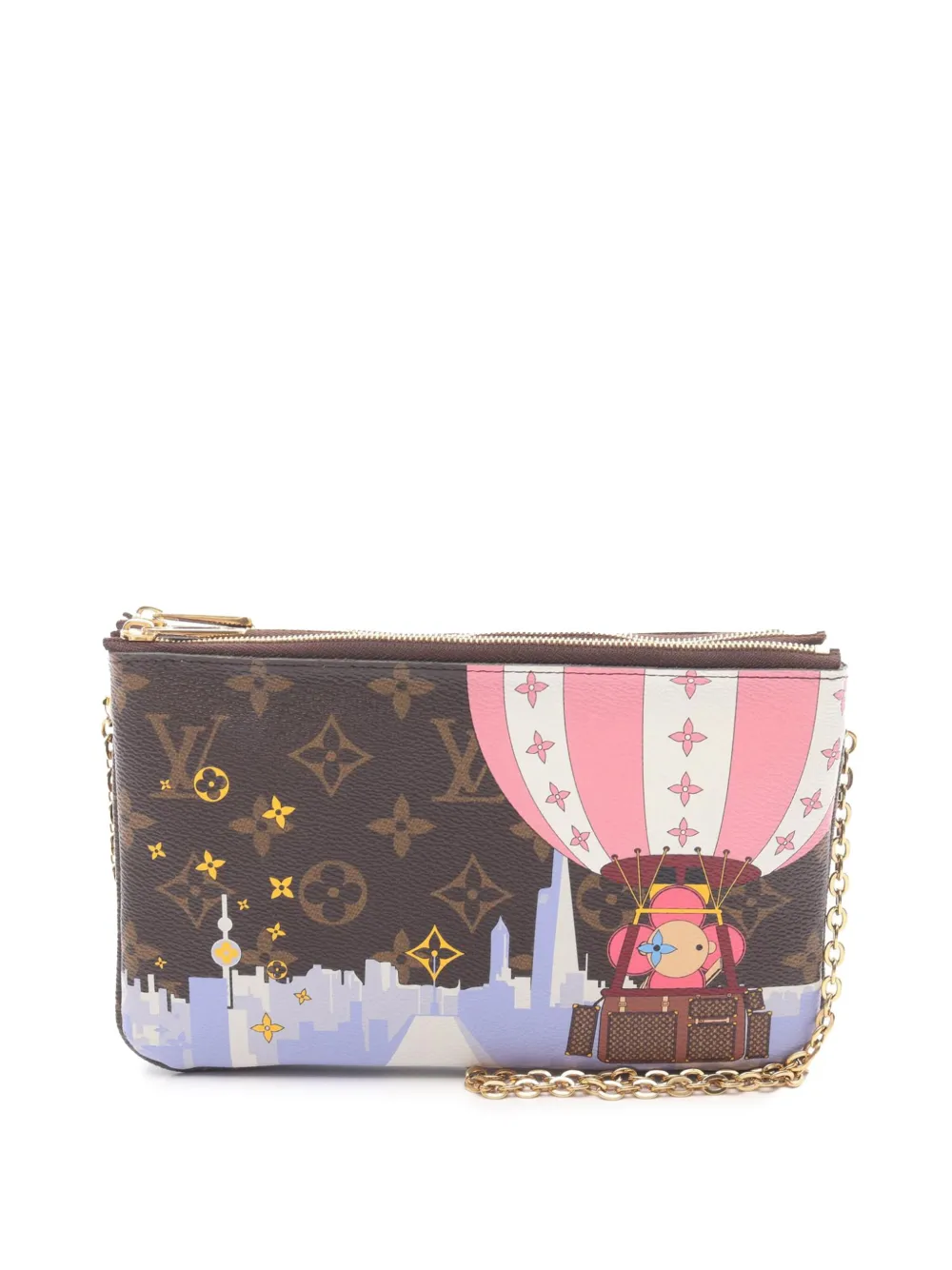 Louis Vuitton Pre-Owned 2019 モノグラム ダブルジップ ポシェット イリュストレ ヴィヴィアン シャンハイ