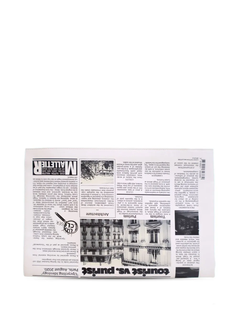 Pre-owned Louis Vuitton 2020-2025 Leather Everyday Lv Newspaper Pouch Clutch Bag In White