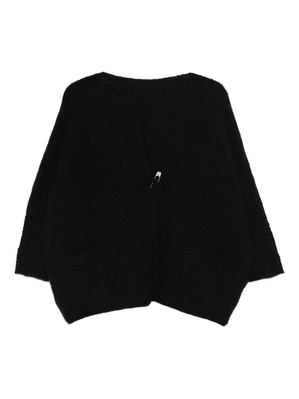 Daniela Gregis Safety-pin Cardigan In Black