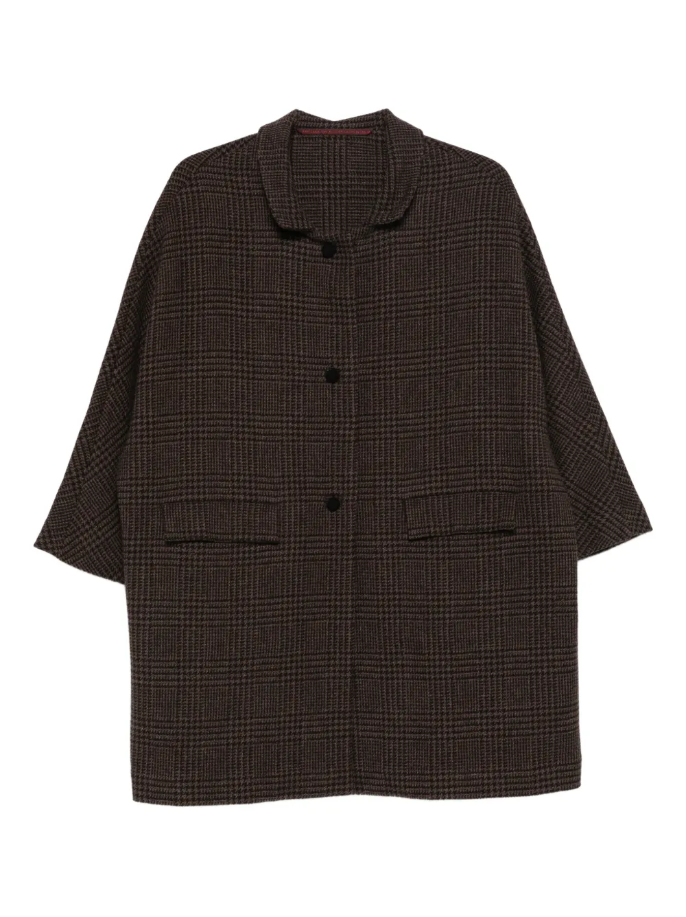 Daniela Gregis single-breasted check coat | Brown | Image 1