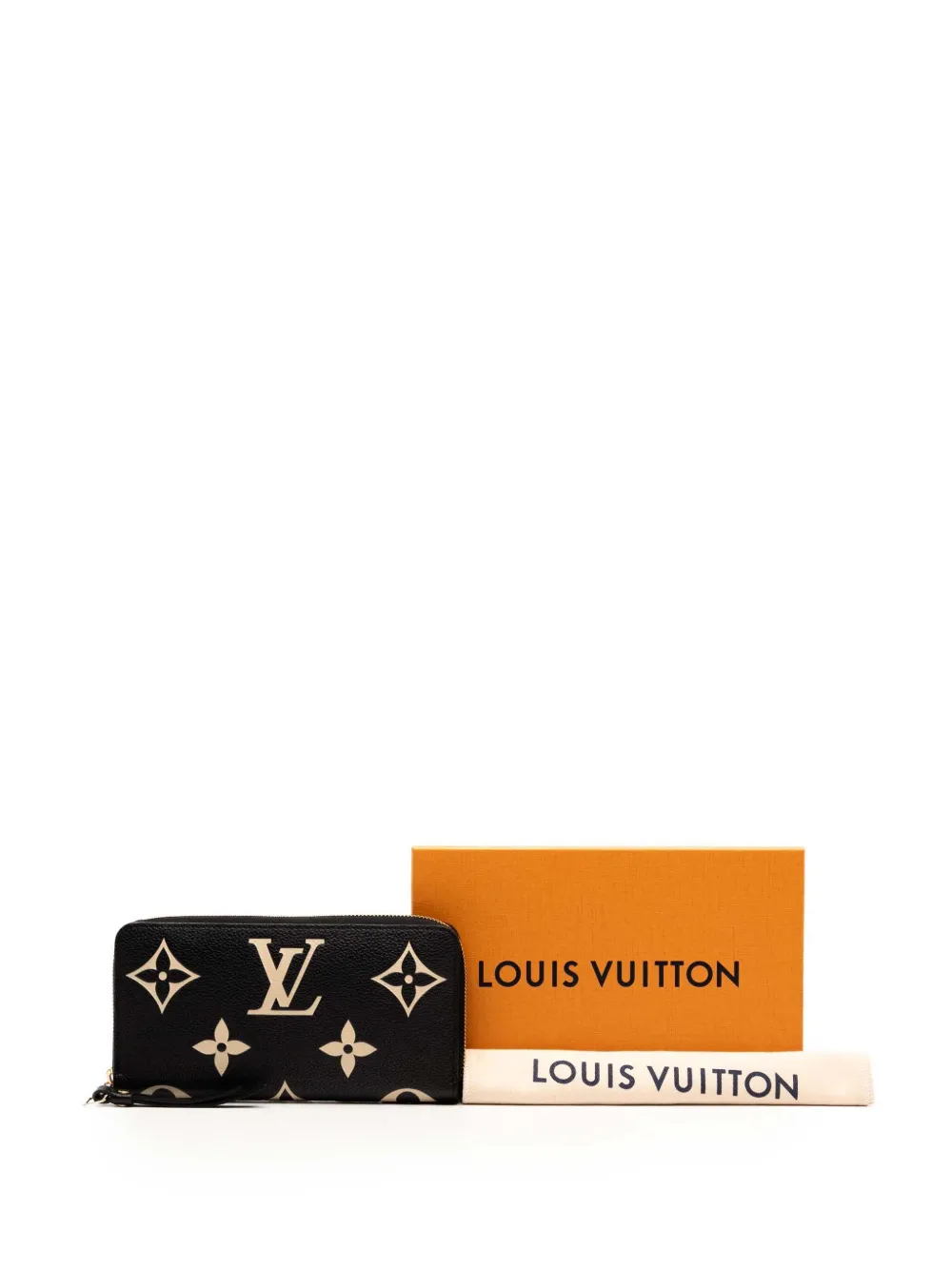 LOUIS VUITTON Pre-owned 2021-2025 Monogram Empreinte Giant Bicolor Zippy Wallet Long Wallets In Black