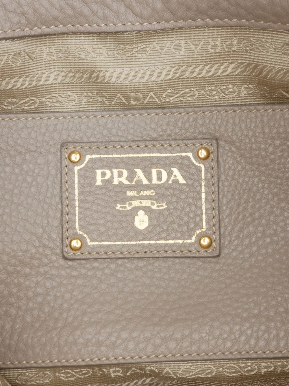 Pre-owned Prada 2000-2025 Vitello Daino Side Pocket Convertible Tote Satchel In Gray