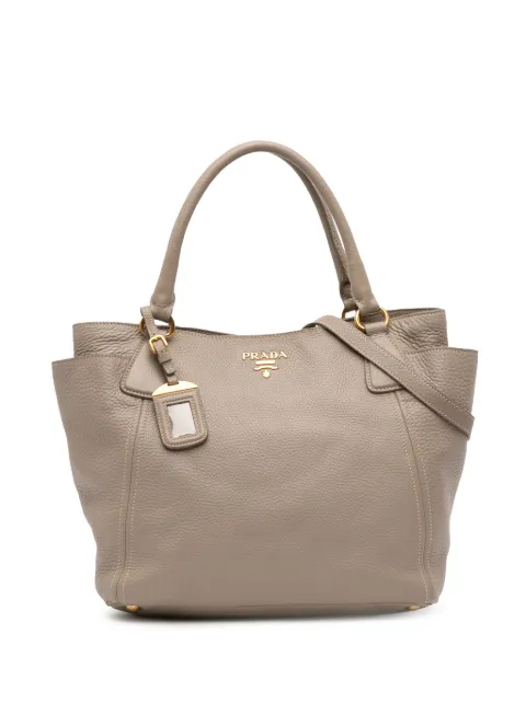 Prada Pre-Owned bolsa satchel Vitello Daino Side Pocket Convertible 2000-2025